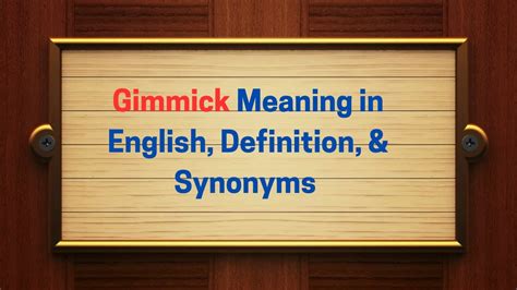 gimmick thesaurus|gimmick word origin.